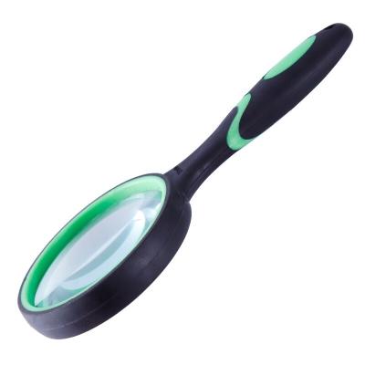 China 2018 NEW Style Eco-friendly Lens 60mm Rubber Glass Magnifier Handle Glass Magnifier For Reading for sale