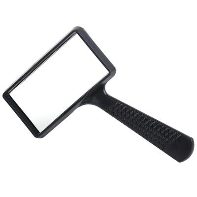 China Plastic Frame And 4X Glass Lenses Hot Selling Rectangular Reading Magnifier for sale