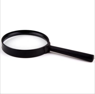 China Black Transparent Plastic Handle 75mm Magnifying Glass For Reading for sale