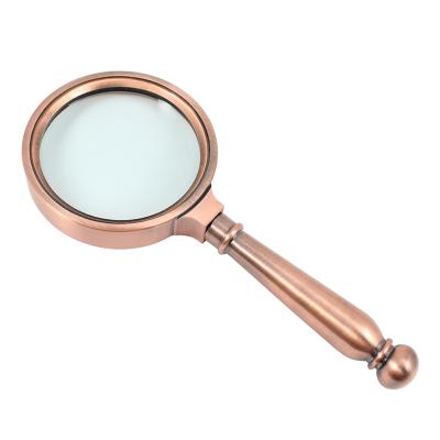 China 80mm Zinc Alloy Metal 5X Magnifier Antique Magnifier With Gift Box for sale