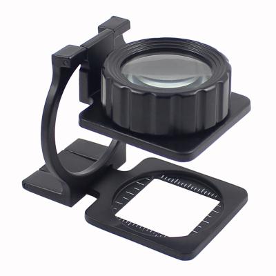 China Portable Foldable15X Measuring Scale Glass Magnifier for sale