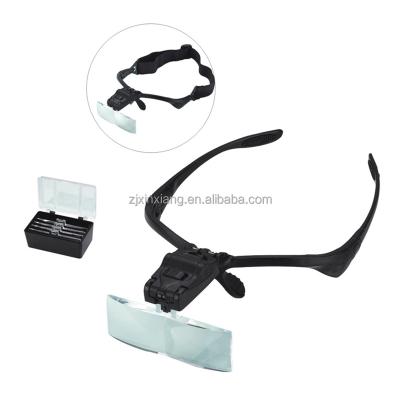 China Plastic frame and arcylic lens 1.0x, 1.5x, 2x, 2.5x, 3.5x lens adjustable headband magnifier for sale