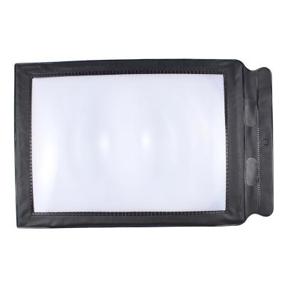 China 3x Large A4 Full Sheet PU Fresnel Lens Magnifier Leather Sheet For Reading for sale