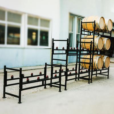 China Other Hot Selling Good Quality Whiskey Black Steel Wine Barrel Storage Safe Racks for sale