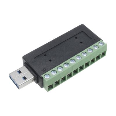 China Factory Direct Selling USB 3.1 Male Plug 10pin USB Terminal Connector Data Transformation Type Male Screw Terminal Adapter for sale