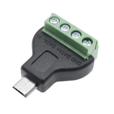 China Power Manufacturing Micro USB Male To 4pin Screw Lock Connection Terminal Adapter for sale