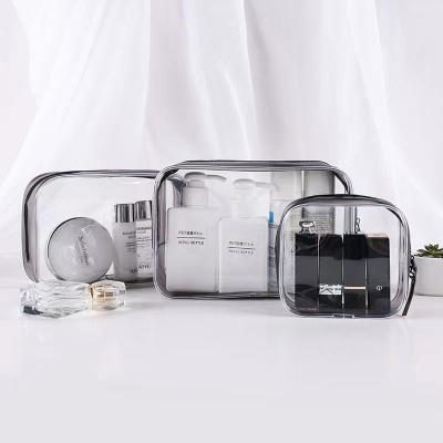 China Durable Clear Cosmetic Bag PVC Toiletry Bag Portable Cosmetic Carry Pouch Bag Waterproof Makeup Organizer Bag for sale