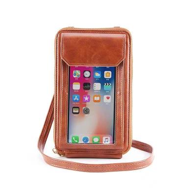 China Lady Cross Body Cute Women's Fashion Mobile Phone PU Leather Touch Screen Shockproof Keys Change Bag Pouch Purse for sale