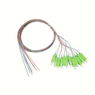 China FTTH PON CATV SC Bundle Tail Fiber 12 Cores Single Mode Color APC Fusion Jumper Tail Cable Customizable For Multiple Modes for sale