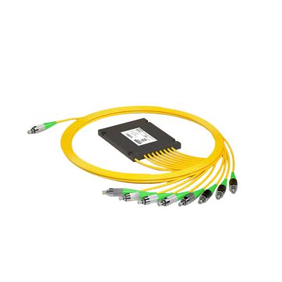 China FTTH PON CATV FTTH Singlemode Fiber 1x8 PLC Splitter Cassette With Pigtail SC/APC Factory Customization for sale