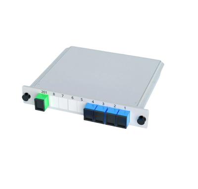 China FTTH PON CATV Cassette Type 1*4 SC UPC SC APC Fiber Optic Plc Splitter FTTH Fiber Optic Cassette Type SC APC Connector for sale