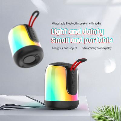 China Mini Dual Pairing Portable Wireless Speaker Bass Loud Stereo LED Bluetooth Flashing Light Glowing Outdoor Speaker for sale