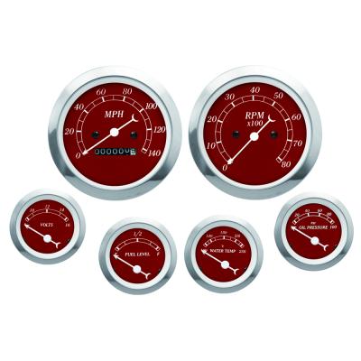 China Classic Design 85mm Series White Red Face Needle Gauge Kit 52mm 6 Meters Contain Mechanical Tachometer Water Temperature Volt for sale