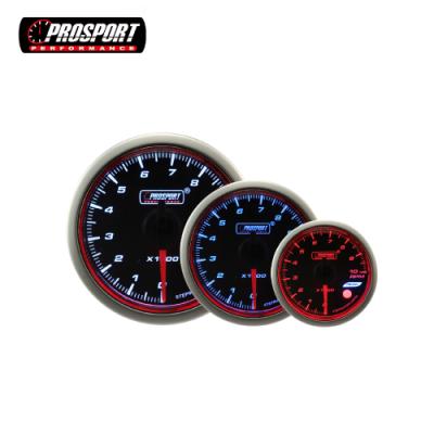 China Warning Reminder 52mm / Peak Red Ring LED Display 3 Colors Backlight Tachometer Gauge RPM Meter Smoked Lens Gray Aluminum Rim Remote Controller Chrome for sale