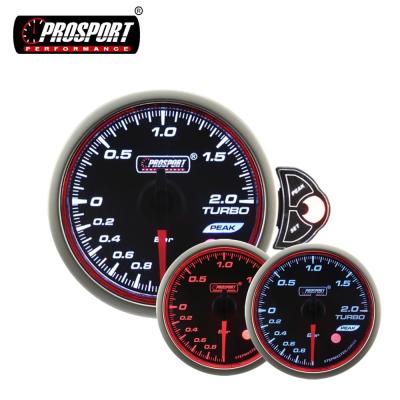 China Ring Series Turbo Boost Gauge 52mm Prosport Boost Gauge Red Blue And White Analog Halo Boost Gauge And LED Warning And for sale