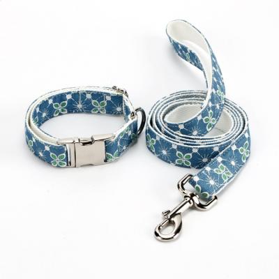 China Custom Handmade Lead Nylon Webbing Dog Collar and Custom Nylon Webbing Dog Pattern Dog Collar Dog Collar for sale