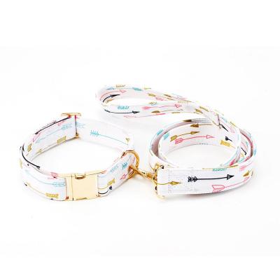 China Luxury Customized Personalized Dog Collar Leash Set Durable Webbing Fabric Dog Collar Pet Supplies for sale