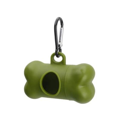 China Viable Plastic Bones Form Capsules Dog Cat Poop Bag Dispenser With Carabiner for sale