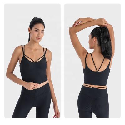 China QUICK DRY High Quality  OEM ODM Custom Logo Wholesale Fashion High Quality Ladies Blank White Black Basic Knitted Crop Tank Top Women for sale