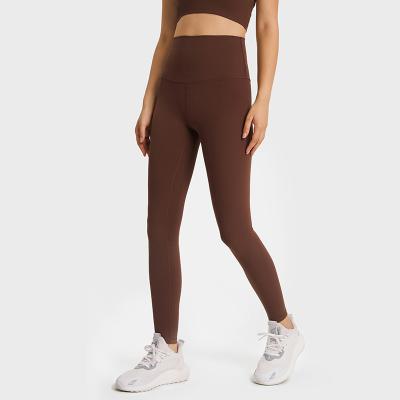 China Anti-wrinkle Quick Dry Solid Color High Waist Sweat-Wicking Women Workout Fitness Clothing Gym Wear Leggings Tight Sports Yoga Leggings for sale