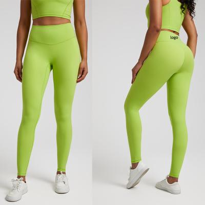 China Anti-wrinkle Custom Logo Soft High Waisted Yoga Leggings Tummy Control Fitness Gym Leggings Women Tight Pants For Athletic Running Leggings for sale