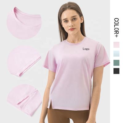 China Anti-wrinkle Wholesale New Design Lightweight Cool Fabric Women Summer Tops Casual T Shirt Clothing Hot Sale Slim Sport T-shirt Tees for sale