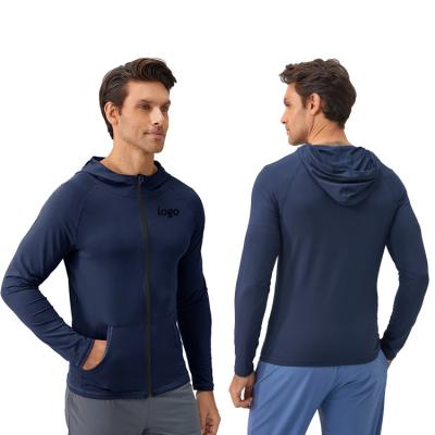 China Anti-wrinkle Men's Lightweight Workout Jacket Athletic Slim Fit Sports Training Gym Jacket for Running Knitted Weaving Method for sale