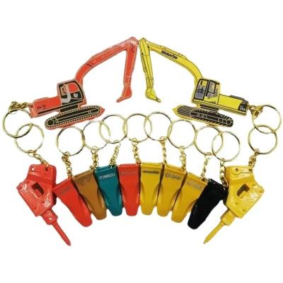 China For Creative Metal 3d Excavator Bucket Bucket Tooth Model Keychains llavero/Bucket Tooth Keychain/Excavator Bucket Key rings for sale