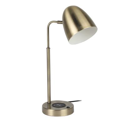 China Factory Supply Industrial Light Bulb Desk Lamp Directly With USB Table Lamp Charging Port Wireless Charging The Phone for sale