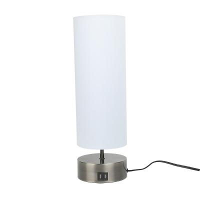 China Modern Minimalist Dimmable Table Lamp With 2 USB Ports Bedroom Night Light Modern Residential Using Table Light Wholesale Lamp for sale