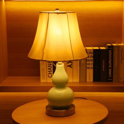 China china wholesale white gourd functions factory lamps ceramic table lamp lighting for bedroom touch control bedside led bulb table lamp for sale