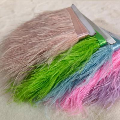 China Hot Selling Dyed Natural Ostrich Feather Ostrich Feather Trim And Fringes For Feather Dress for sale