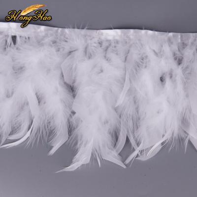 China Turkey Feather 2 Yards/Bag Natural Colored Turkey Feather Trims And Decorative Fringes Feather Dress for sale