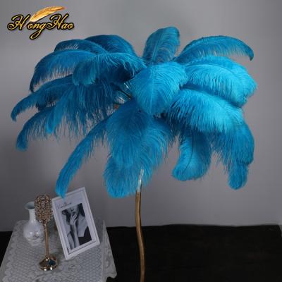 China Party Wedding Performance Decoration 60-65cm Big Feathers Ostrich Feathers Decoration Blue Feather Wedding for sale