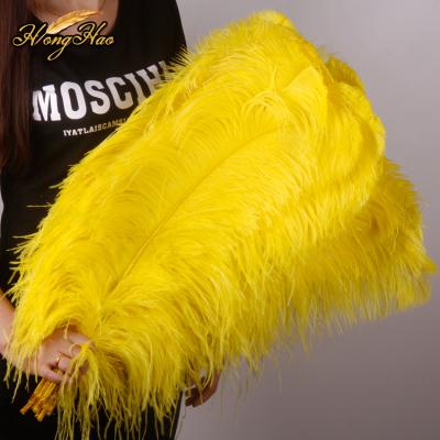 China Cheap yellow ostrich feathers wholesale 15-75cm feather decoration material for sale long feather fashion wedding decoration for sale