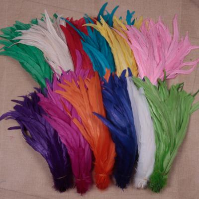 China 30-35cm Feather Material Hot Selling Natural Colored Rooster Feathers Plumas De Colores Rooster Tail Feathers For Decorative Crafts for sale