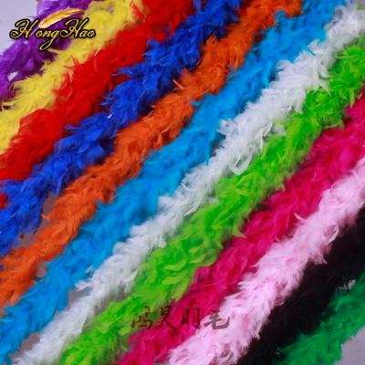 China Dress Accessories Wholesale 2M Multi-Colored Fluffy Turkey Marabou Rainbow Feather Boa Contract For Decoration And Carnival Costumes for sale