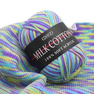 China Hand knitting new wool yarn premium acrylic light weight hand knitting milk cotton yarn for sale