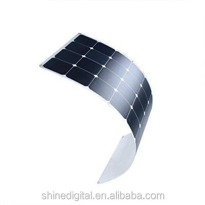 China Monocrystalline silicon 100w 12v waterproof flexible thin film solar panel for bag/caravan/textile for sale