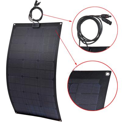 China Monocrystalline Silicon American Made Semi Flexible Solar Panels Sunpower Cells 50W ETFE Solar Panel for sale