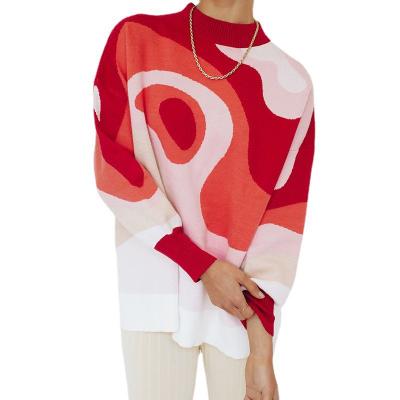 China Hot Sale Factory Direct Anti-pilling College Style Ladies Anti-pilling Round Neck Loose Sweater Knit Pullover Sweater Tops for sale