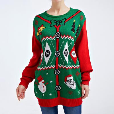 China high quality sweater Autumn Winter Women Pullover Jacquard ugly sweater Christmas factory wholesale Anti-wrinkle Anti-wrinkle sweater for sale