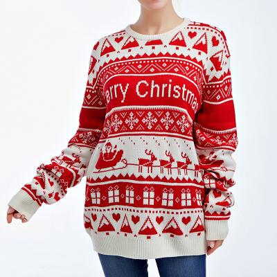 China Wholesale Custom Anti-wrinkle China Factory Anti-wrinkle Cute Jacquard Long Sleeve Christmas Sweater Family for sale