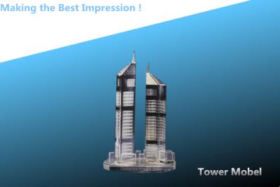 China glass model/metal tower/crystal building model/crystal tower craft/glass craft for sale