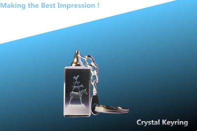 China LED keychain/3D laser crystal keyring/crystal key ring/crystal rectangular key chain à venda