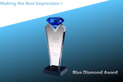 China crystal blue diamond award/blue diamond award/crystal trophy/acrylic diamond award for sale