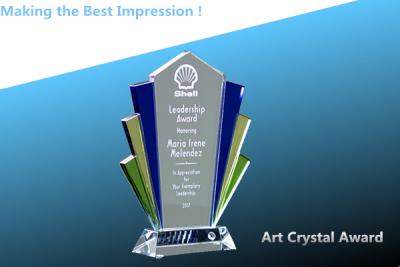 China art deco crystal award/art crystal award/glass trophy/glass award/acrylic award for sale