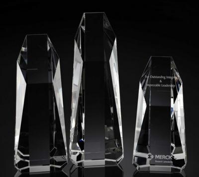 China excalibur crystal tower award/3d laser engraving tower crystal award/tower crystal trophy for sale