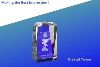 China Crystal Tower/crystal tower award/crystal trophy/crystal tower trophy/3D crystal AWARD for sale