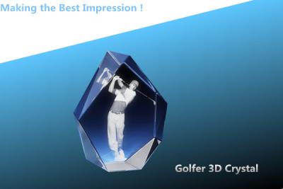 China 3d laser crystal golf awards/crystal trophy/blank golfer crystal award/crystal tower award for sale